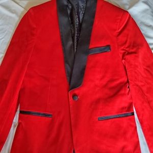Boys Red velvet blazer